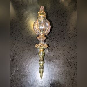 HAND BLOWN GLASS Vintage Finial Christmas Ornament.
